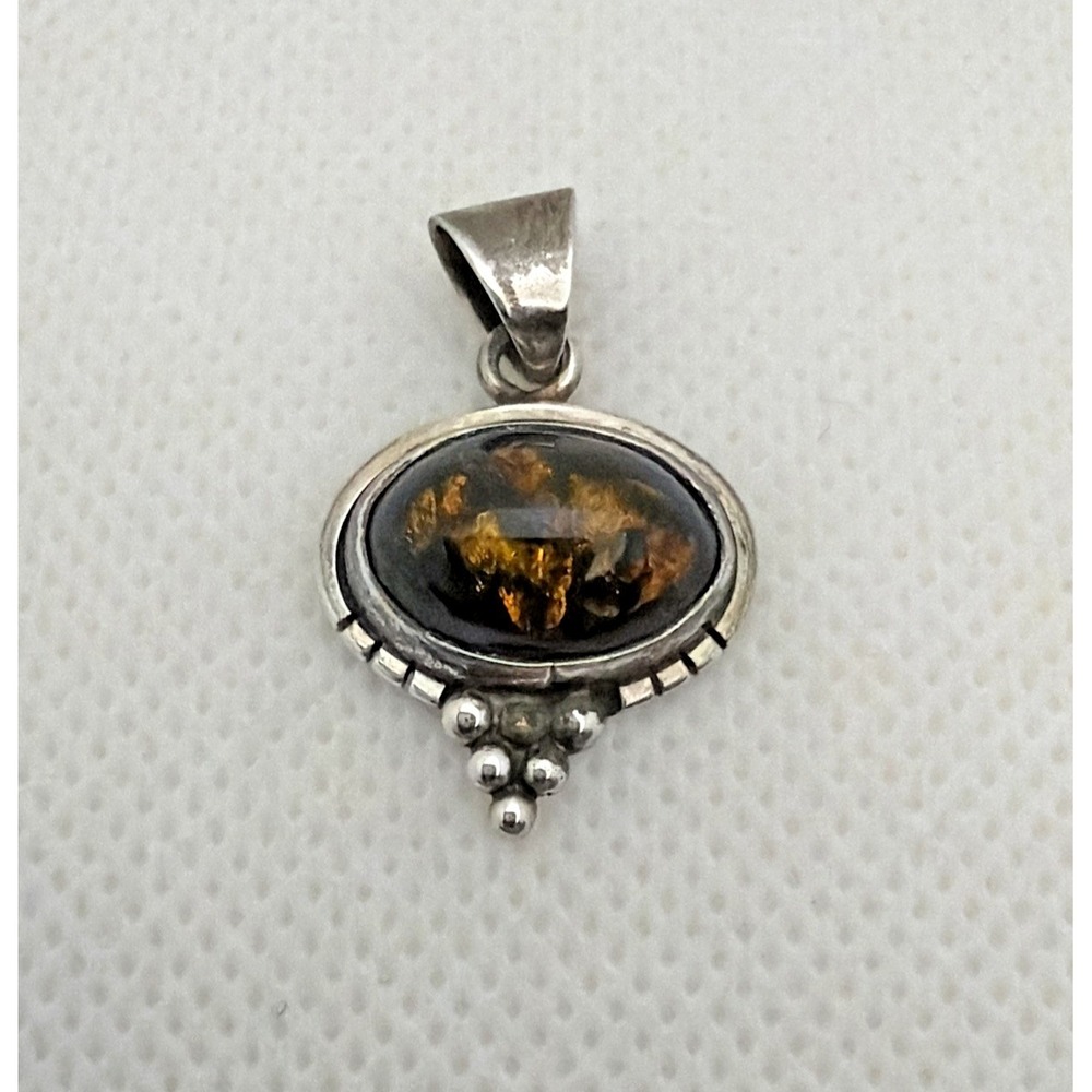 Richard Begay Navajo Sterling Amber Pendant Native American